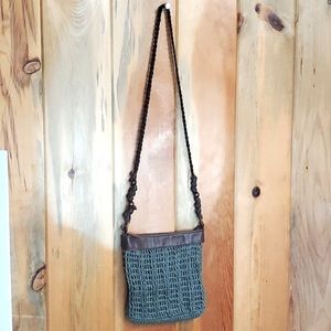 🐞Cappelli Green Straw Woven Crossbody Bag